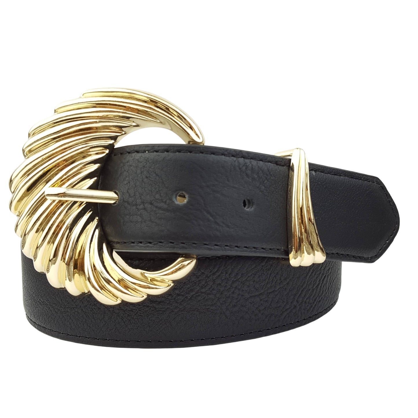 Shiny Gold Buckle and Loop Belt