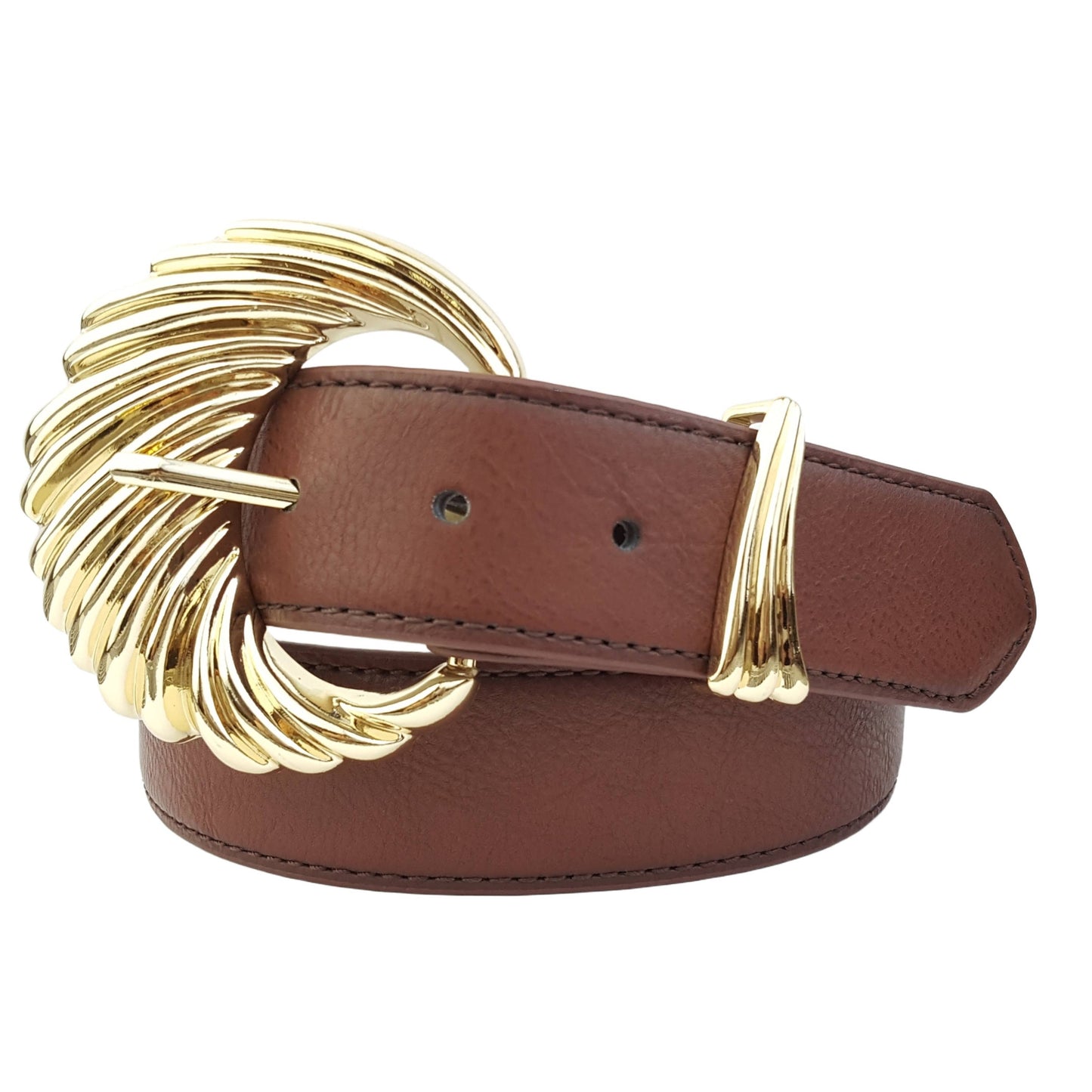 Shiny Gold Buckle and Loop Belt