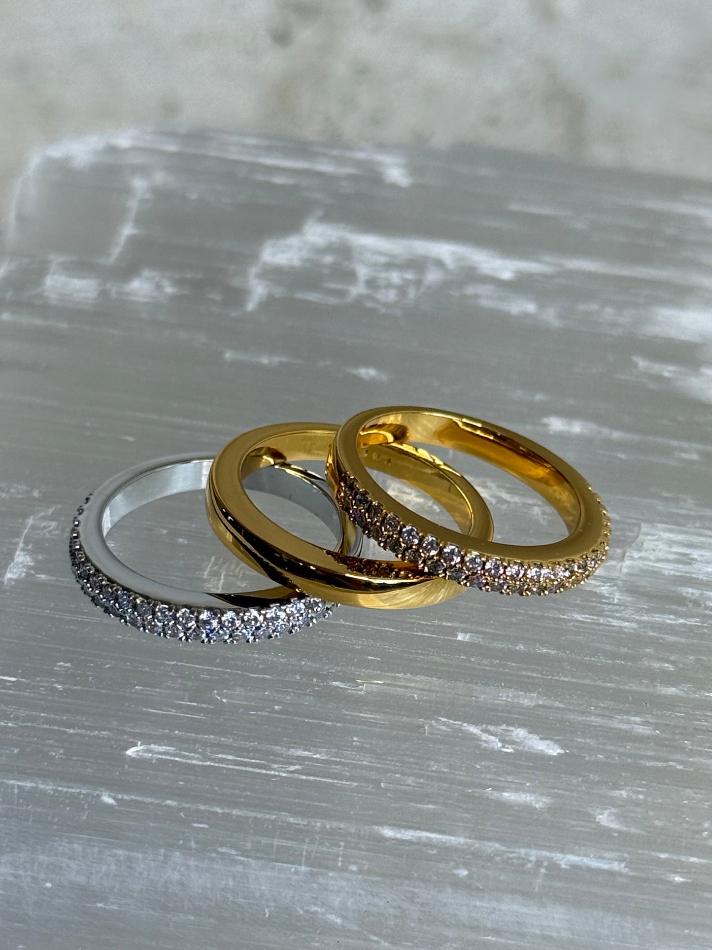 The Serene Two Tone Ring Stack