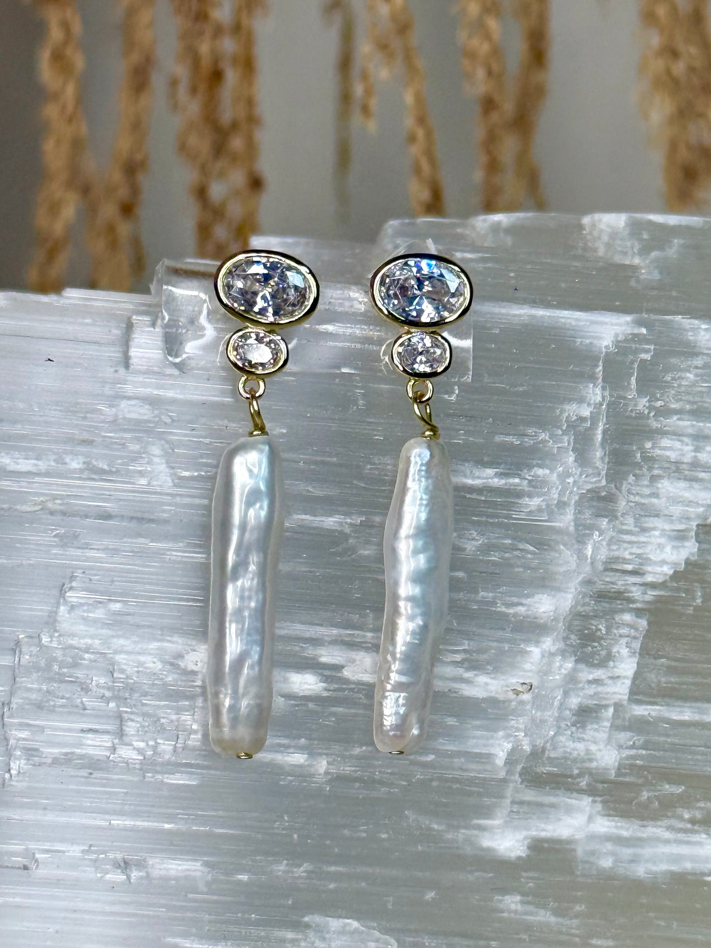 Iris Pearl Drop Earrings