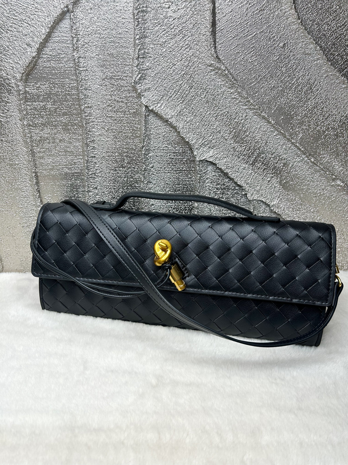 Genuine Leather Knot Clutch