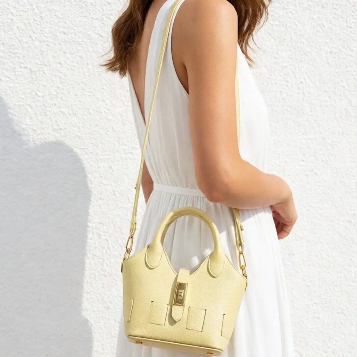 Genuine leather small shoulder bag