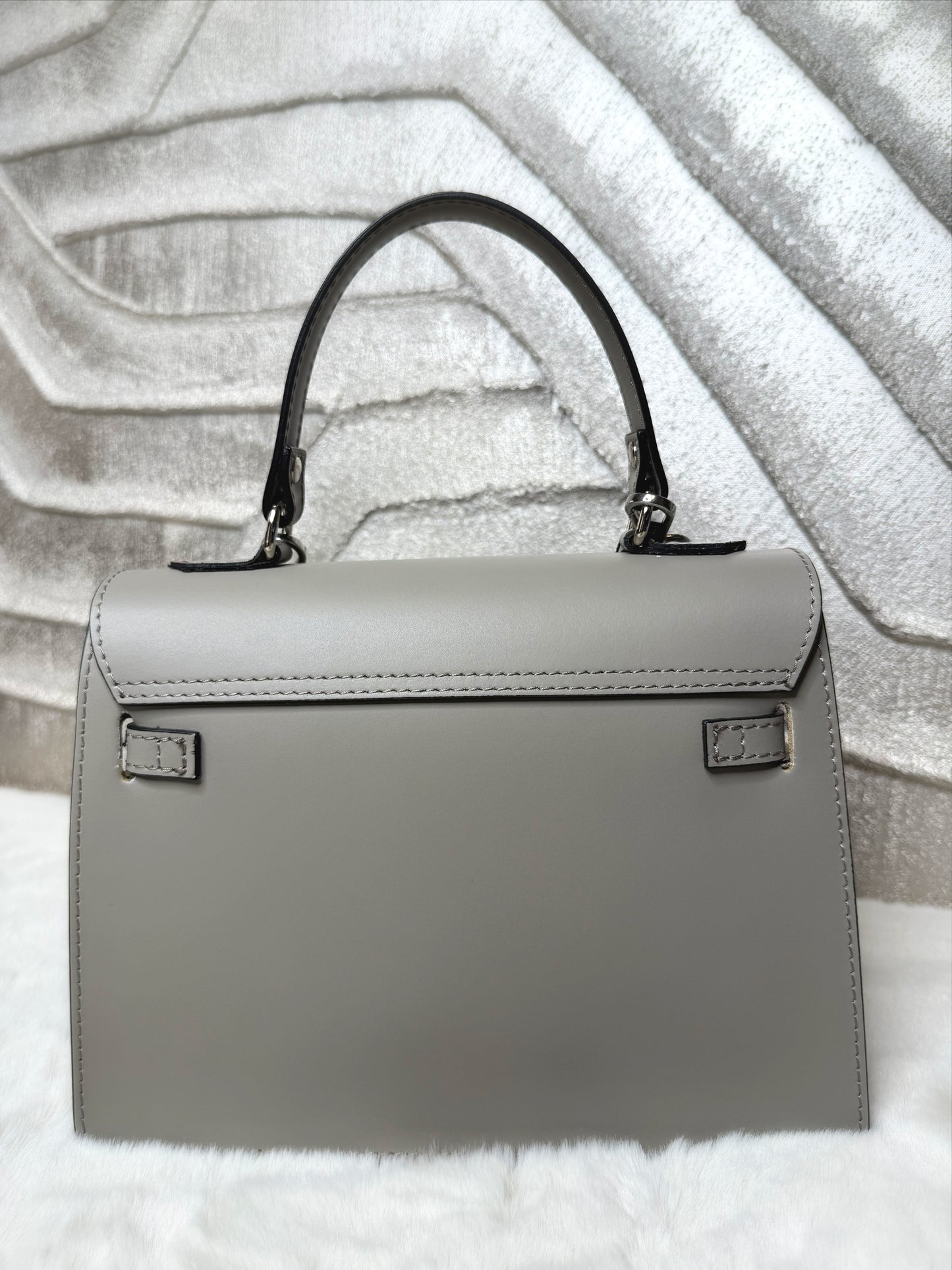 Genuine leather shoulder bag light Grey