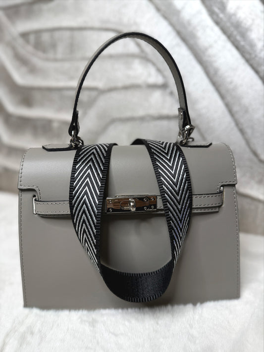 Genuine leather shoulder bag light Grey