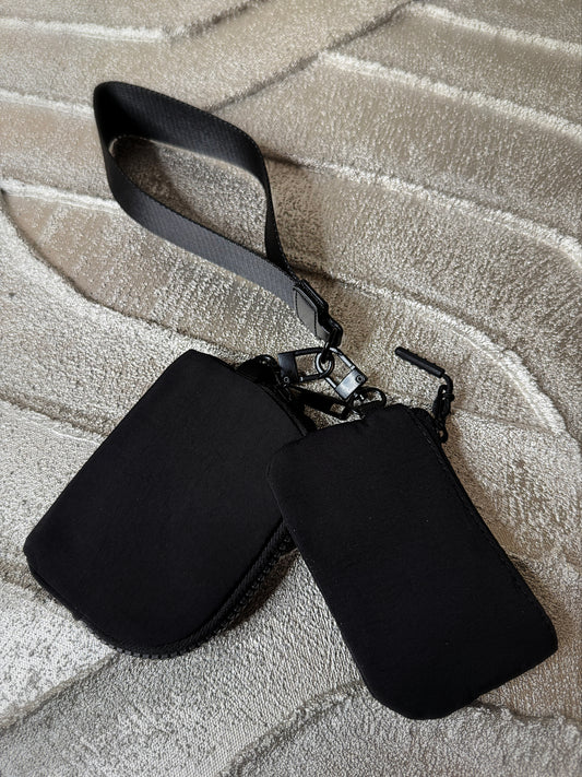 Dual Pouch Wristlet Strap Wallet